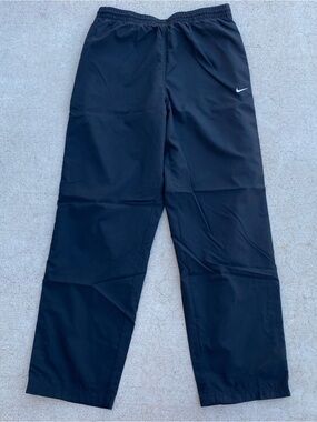 Vintage Nike Track Pants Black Straight Leg Y2K Grunge
